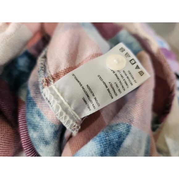 Isabella Sinclair Anthrolpologie flannel w/ruffle neckline small 100% Cotton - Picture 7 of 7